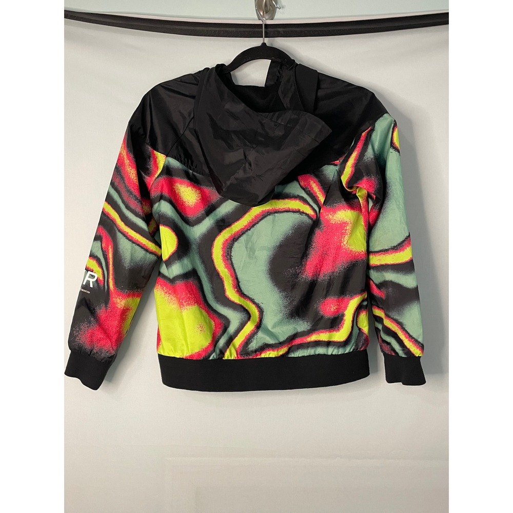 Nike Kids Windbreaker Jacket Black Multi Color Abstract Print Size M - Picture 6 of 6